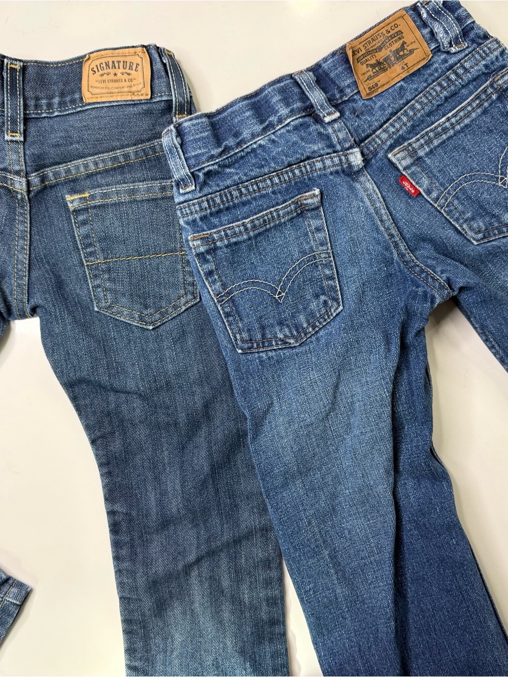 Levi’s Boys Jeans Bundle 4T Signature Skinny & 549 Relaxed Straight Denim 2 Pair